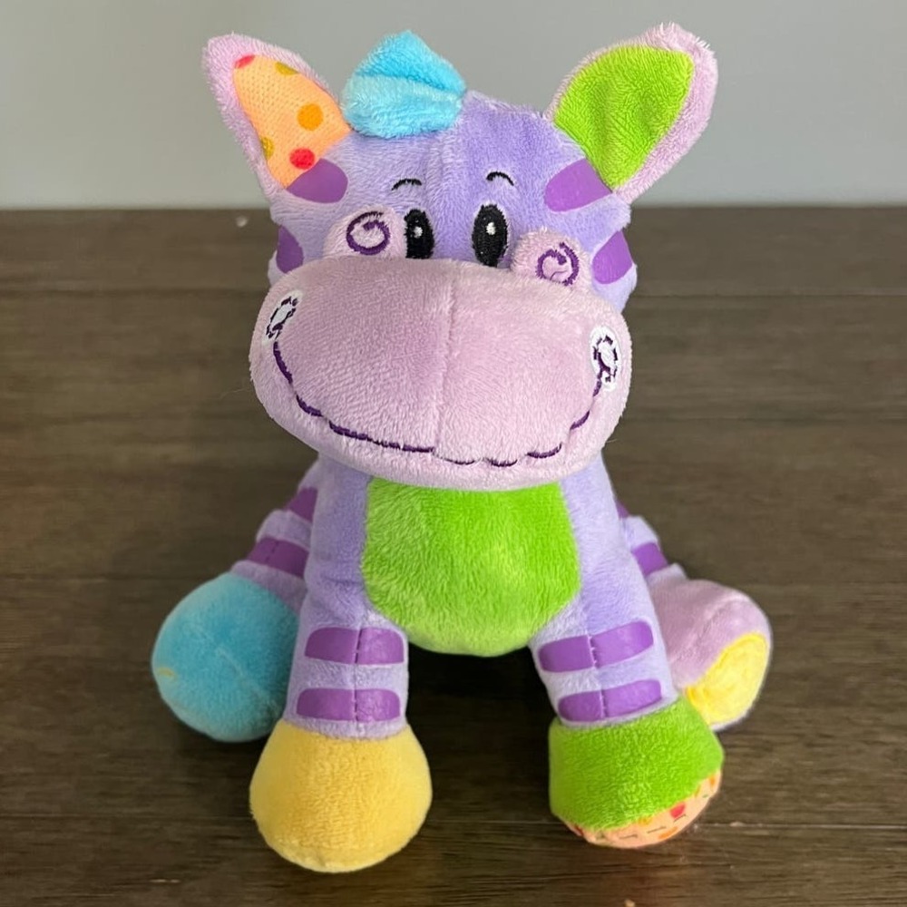 Rinco Purple Zebra Plush Stuffed Animal Multi-Color Patchwork Whimsical Toy 8in